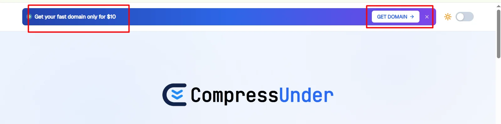 Affiliate banner example on CompressUnder